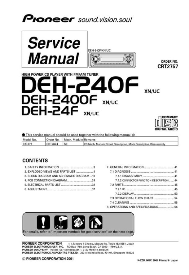 DEH-240F, DEH-2400F, DEH-24F, CX-977_CRT2757_CRT2624
